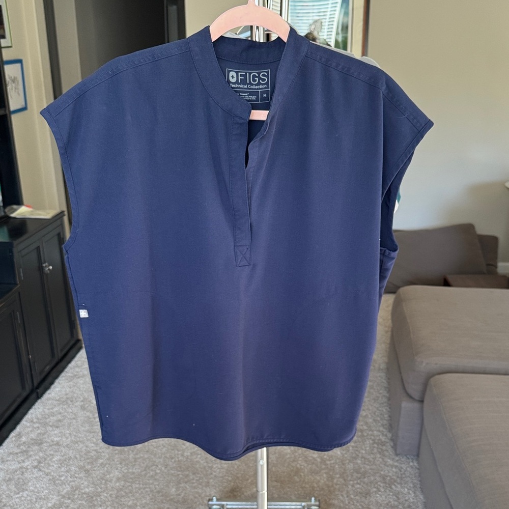 Figs Navy Blue Raphael oversized scrub top